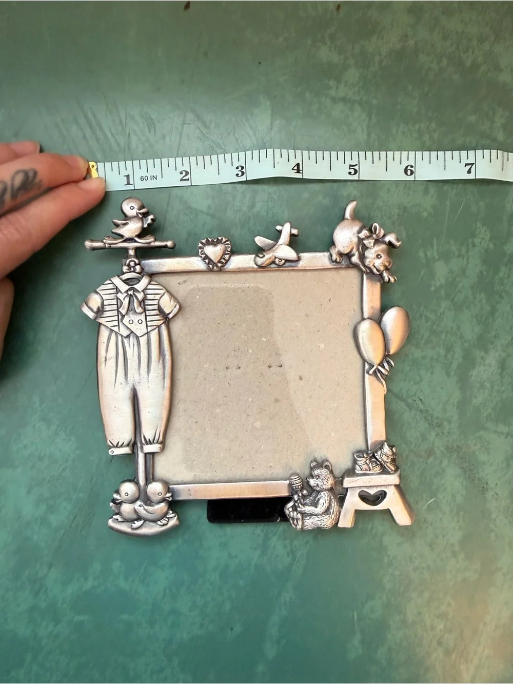 VTG Y2K Silver Baby Themed Picture Frame